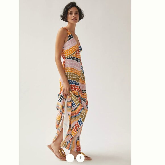 Anthropologie The Odells Dot-Printed Maxi Dress PL - Picture 3 of 6